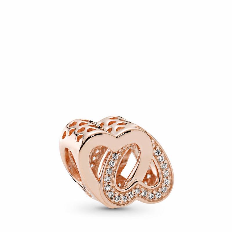 Pandora Rose™ Entwined Love Charm Ireland - Pandora Rose/Cubic Zirconia - 371469OFY